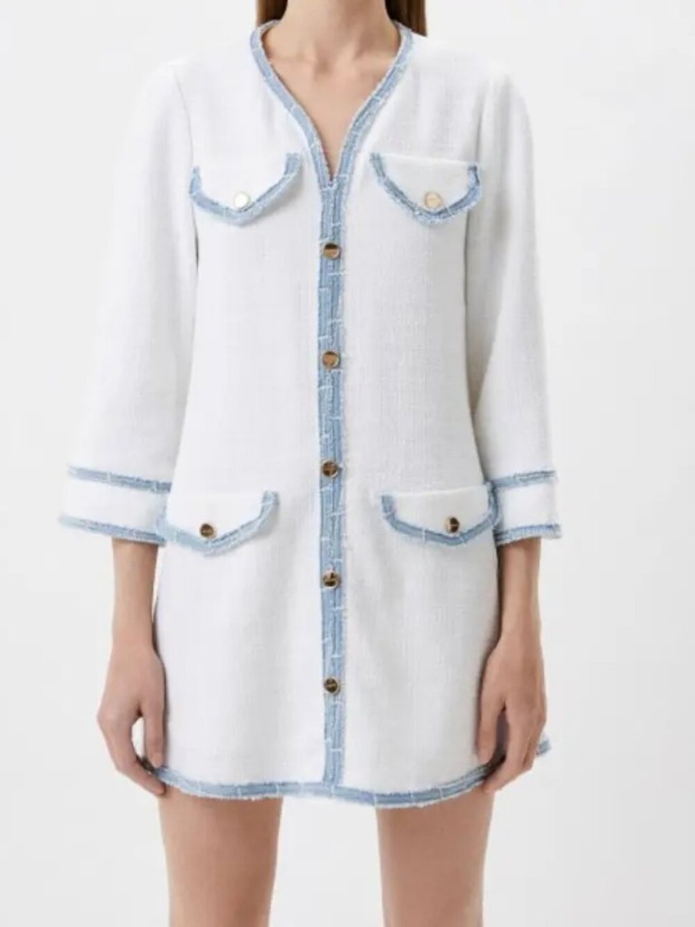 SANDRO KEREN TWEED A-LINE DRESS SIZE 34 / 2 US